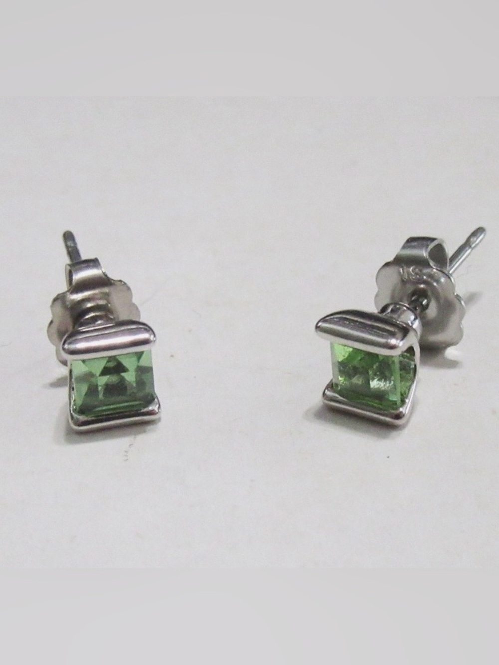 Lia Sophia Green Square Gem Stud Earrings